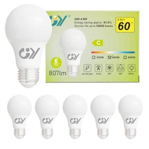 GY Bombilla Led E27 4.9W (Eq. 60W) 807LM 4000K Luz Blanco N…