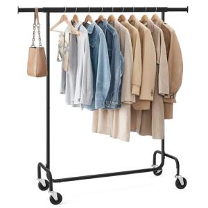 SONGMICS Burro Ropa con Ruedas, Perchero Burro Extensible c…