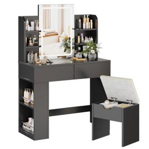 TRIUMPHKEY Tocador de Maquillaje con Espejo y Luz LED Regul…