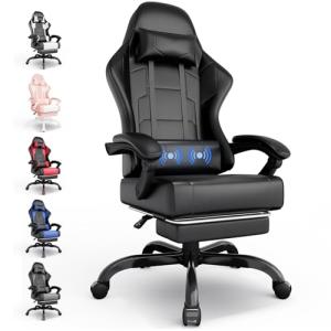 TRIUMPHKEY Silla Gaming Profesional con Masajeador, PU Sill…