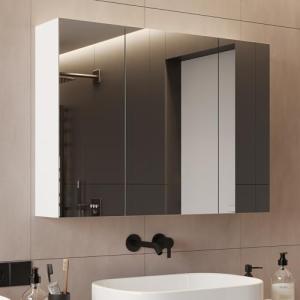 DICTAC Armario de Baño con Espejo 80x60x16cm Armario de Bañ…