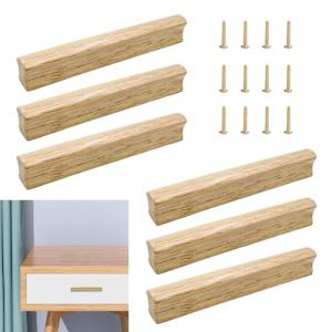 MIPIACE 6 piezas Tiradores de Madera para Muebles 128 mm, M…