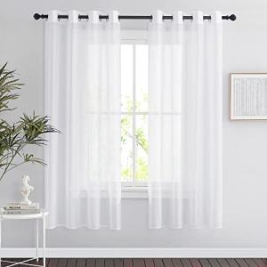 PONY DANCE Cortinas Visillos Blancos para Ventanas Dormitor…
