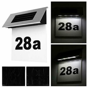Laiashley Placa de Número de Casa Solar Luz Led Señal de Di…