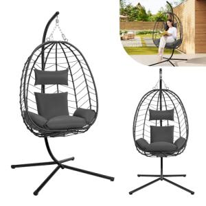 Laneetal Silla Colgante, Silla Huevo con Soporte, Columpio…