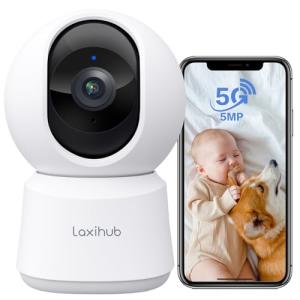 LAXIHUB 5MP Cámara Vigilancia WiFi Interior, 2,4/5GHz Cámar…