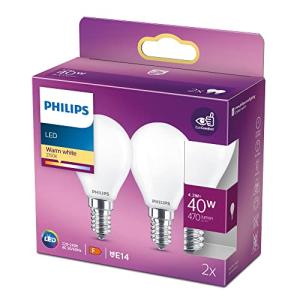 Philips - Bombilla LED Cristal, 40W, E14, Mate, Luz Blanca…