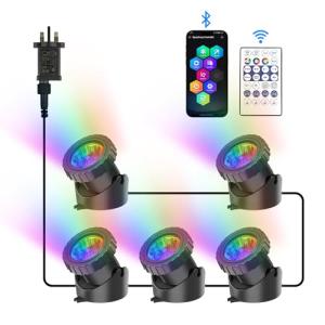 NATPOW Luces de estanque alimentadas por red, RGB subacuáti…