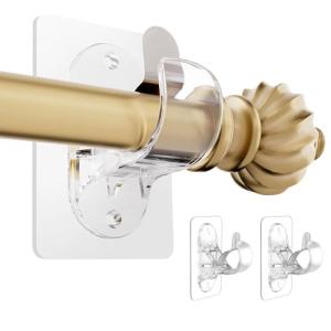 BelleVive Pack de 2 soportes para barra de cortina sin nece…