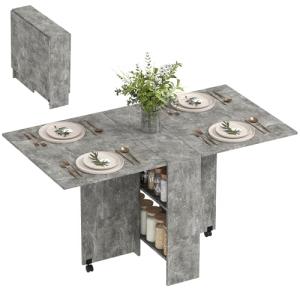 HOMCOM Mesa Plegable de Comedor Mesa de Cocina Plegable con…