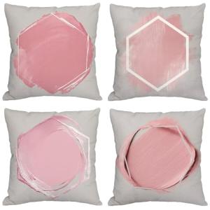 Rosa Cojines Exterior Impermeable Lino Grande Fundas Cojine…