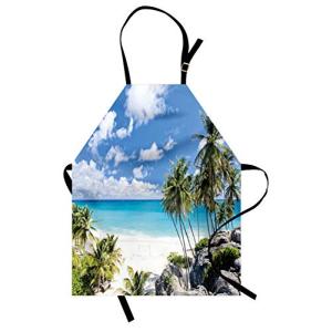 ABAKUHAUS Verano Delantal de Cocina, Barbados Beach Ocean,…