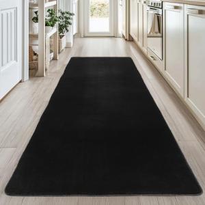 HomebyHome Alfombra Runner Negro 80x250 cm Alfombra de Pelo…