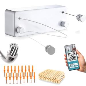 VITALIF® Super Tendedero Retráctil Pared Doble | 2 Cuerdas…
