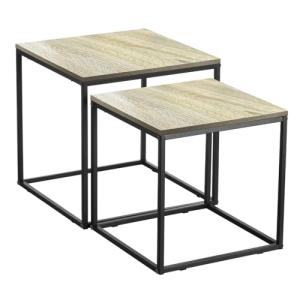 Acomoda Textil – Conjunto de 2 Mesitas Auxiliares de Madera…