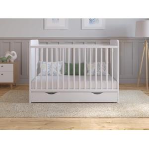 Cuna de Madera para bebé 120x60 cm con cajón Blanco – Conve…