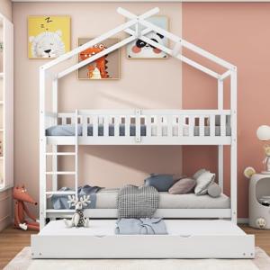 Moimhear Cuna para casa infantil, 90 x 200 cm, tres camas,…