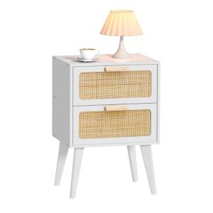 YAUKOMEL Mesita de Noche de ratán, Mesa Auxiliar de Madera…