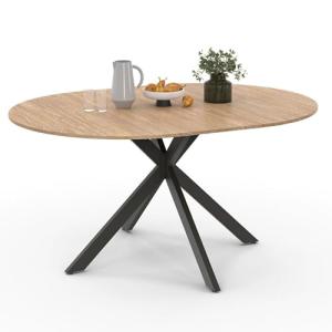 IDMarket – Mesa de comedor extensible redonda Alix 6-8 pers…