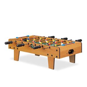 Relaxdays Futbolín de Mesa Portátil, Madera MDF, Marrón, 23…