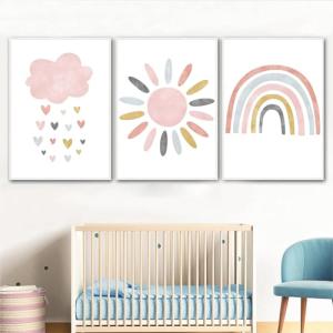 AFCJLTO Juego de 3 pósteres para habitación infantil，decora…