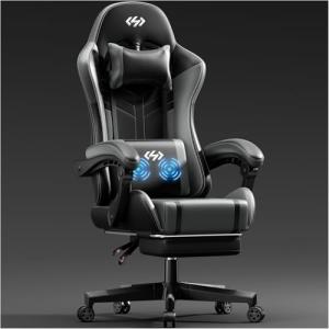 HLFURNIEU Silla Gaming con Masajeador, Silla Gamer Ergonómi…