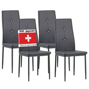 Albatros 3096 Diamond Set de 4 sillas de comedor, gris, SGS…