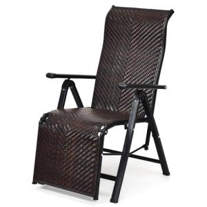 LIFEZEAL Silla de terraza de ratán para Exterior, Tumbona P…