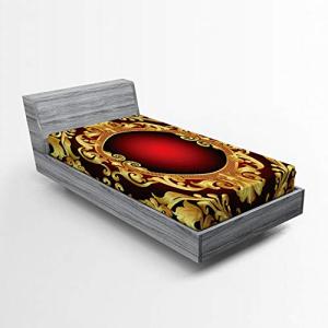 ABAKUHAUS de Damasco Amarillo Sábana Elastizada, Marco Barr…