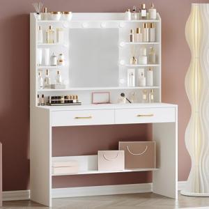 Hzuaneri Tocador de Maquillaje, con Espejo y luz LED, Estil…