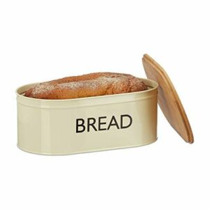 Relaxdays Panera Vintage con Tapa, Metal, Beige, 14 x 36 x…