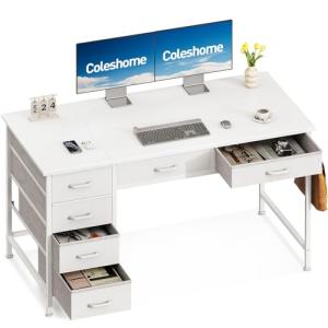 Coleshome Escritorio con 6 Cajones, 120 x 48 cm Escritorio…