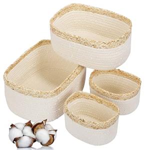 Cesta de almacenamiento para niños, cuerda de algodón trenz…