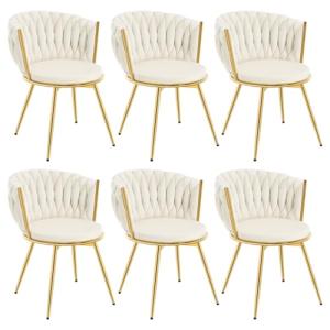 WOLTU Sillas Comedor Giratorias, Pack de 6 Sillas Cocina Er…