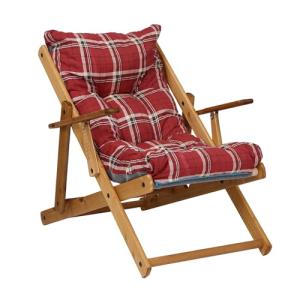 Sillón plegable de madera de abeto con 3 posiciones, cojín…
