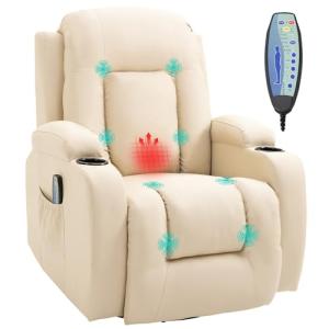 HOMCOM Sillón de Masaje Giratorio con 8 Puntos de Masaje Vi…