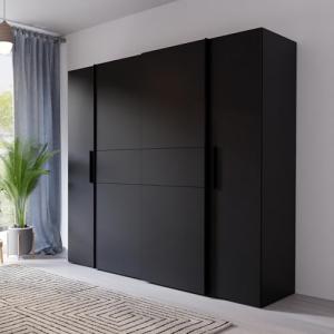 Forte KALIXTUS Armario Negro 200 Moderno de 4 Puertas con P…