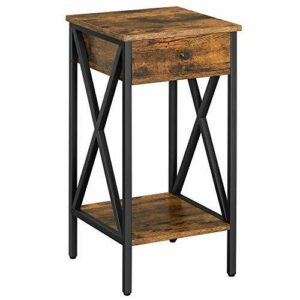 VASAGLE Mesita de Noche, Mesa Auxiliar, Mesa Lateral con ca…