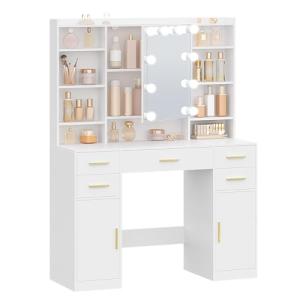 HEXCELEN Tocador, Mesa de Maquillaje con Espejo y Luces LED…