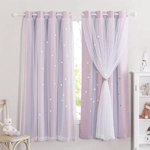 NICETOWN Cortinas Infantiles Niña Cortinas Cortas Opacas Te…