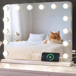 baklon Espejo de Maquillaje con iluminación, Espejo de Holl…