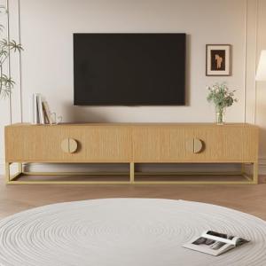 BLUON HOME Mueble para TV de 180 cm con 4 puertas y asas se…