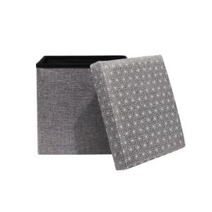 THE HOME DECO FACTORY Caja-PUF Plegable Gris
