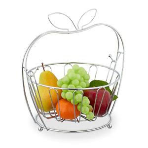 Relaxdays Frutero, Metal, Cesta Extraíble, 28,5 x 28 x 23 c…