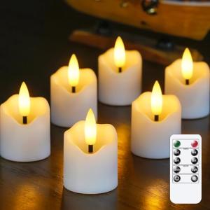 Wroxipel Lote de 6 velas votivas LED sin llama de plástico…
