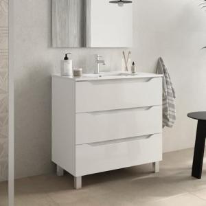 bathme Trio Mueble de Baño con Lavabo 3 Cajones Color Blanc…