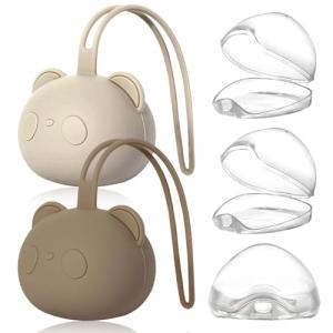 Portachupete Bebe De Silicon,2Pcs Estuche Portachupetes de…
