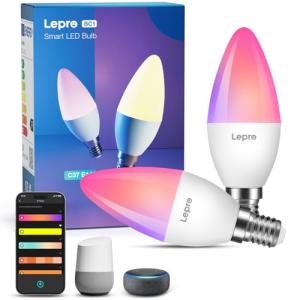 Lepro BC1 Bombilla Inteligente Alexa E14, Iluminación Gener…