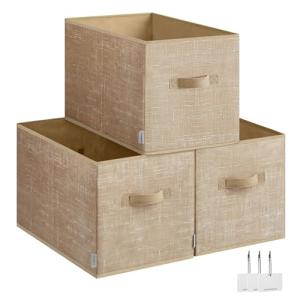 SONGMICS Cajas de Almacenaje Plegables, Juego de 3 Cestas d…