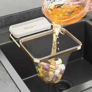 SENIURIS Estante de drenaje para fregadero con colador, rec…